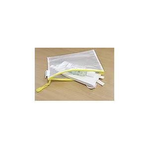 Tarifold Fr 509024- Lot de 8 Pochettes Plastique A5 Zipper, Fermeture éclair Document Chemises transparentes Dossier pour Bureaux, Voyage, école, Maison, Couleur Jaune