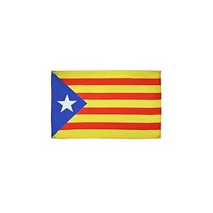 AZ FLAG Drapeau Catalogne Estelada 150x90 cm avec 4 oeillets, Pavillon Catalan Indépendentiste pour balcon ou mur