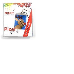Pixel P90058-18501 Kit de bricolage amusant Renne pour enfants avec 10 m&eacute;daillons &agrave; pixelliser, syst&egrave;me d'enfichage simple sans repassage ni collage