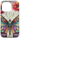 Motif Papillon en Verre teint&eacute; Coquelicot Coque pour iPhone 13 Pro