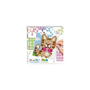 Pixel P41045 - Plaque Pixel XL Chat, kit Plaque de Base Flexible, pour Enfants à créer soi-même, système d'emboîtement très Facile, sans Repassage ni Collage, Petites Pierres en bioplastique