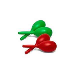 TIGER MAR49-4 Lot de 2 paires de maracas en plastique coloré Taille complète Longueur totale 24 cm