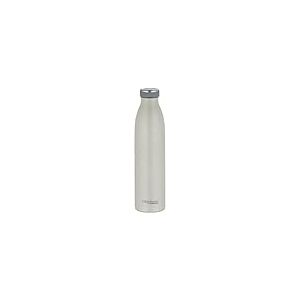 THERMOcafé by THERMOS TC BOTTLE Bouteille isotherme, beige mat, 0,75 l, en acier inoxydable, résistante aux boissons gazeuses, 12 h au chaud pendant 24 h, anti-fuite, pour l'école, les déplacements et