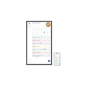 Dragon Touch 27" Calendrier Num&eacute;rique, Calendrier &Eacute;lectronique 1920x1080, Planificateur Familial avec M&eacute;moire de 32Go et Support Mural Pivotant, Calendrier de Bureau Intelligent &agrave; &Eacute;cran Tactile, Noir
