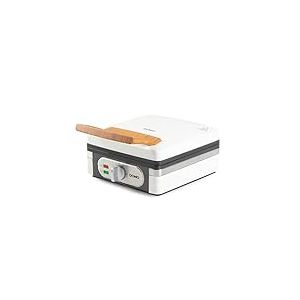 DOMO DO9274W Gaufrier pour 2 gaufres belges – Gaufres XL 4x7 – Revêtement antiadhésif sans PFAS – 1400 W – Blanc poudré