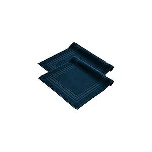 Komfortec Lot de 2 Tapis de Bain, en Tissu éponge, lavables, 600 g/m² et 100% Coton Absorbant et à séchage Rapide, Bleu petrole, 50 x 70 cm