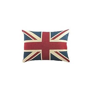 Evans Lichfield Housse de Coussin rectangulaire en Coton Motif Drapeau Britannique 32 x 46 cm