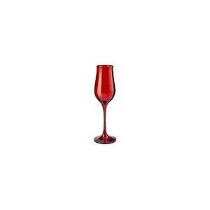 Pasabahce 518766 Wavy Lot de 6 verres &agrave; pied flute, verre, rouge, cl19