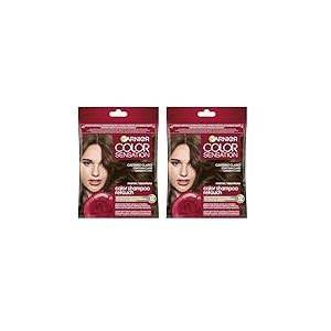 Garnier Color Shampoo Retouch Coloration Permanente Châtain clair - 100% Couverture Cheveux Blancs - Dure Jusqu'à 4 Semaines (Lot de 2)