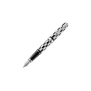 DIPLOMAT - D40102025 - Excellence A+ - Stylo Plume Acier - Medium - Rome Blanc et Noir - R&eacute;sistant et &Eacute;l&eacute;gant - Garantie 5 Ans