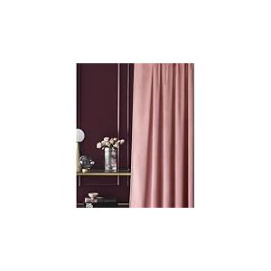 room99 Rideau en Velours avec œillets argentés Charmy 140 x 280 Largeur x Hauteur, Décoration de fenêtre, Rideau Thermique Isolant Anti Froid et Chaleur pour Salon Rose, 1 pièce