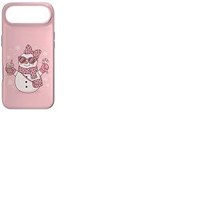Bonhomme de Neige Rose l&eacute;opard avec caf&eacute; glac&eacute; et Bonbons de No&euml;l Coque pour iPhone Air