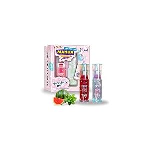 Manga Collection Sparkle Lip Oil Duo by Rude Cosmetics for Women - 2 Pc 0.14oz Sparkle Lip Oil -Watermelon, 0.14oz Sparkle Lip Oil - Mint