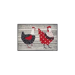 Wash+Dry Tapis de Sol, Chicken Farm 40x60cm, int&eacute;rieur et ext&eacute;rieur, Lavable