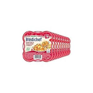 Blédina - Blédichef - Repas Bébé 18 Mois - 9 Plats Ratatouille Boulghour Poulet - Petits Morceaux - 100% Ingrédients d'Origine Naturelle - Dès 18 Mois - 9 Assiettes 250g