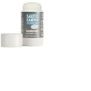 Salt Of the Earth Bâton déodorant naturel rechargeable, vétiver et agrumes, 100 % naturel, sans aluminium, végétalien et protection durable, convient pour les femmes, les hommes et les enfants. Formule améliorée, 84 g