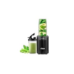 Ufesa BS2500 Nutriboom Mixeur Blender, Portable, Individuel, Extracteur de Nutriments Multifonctionnel, Puissance 900W, Smoothies, 6 Accessoires Inclus, Lames en Acier Inoxydable