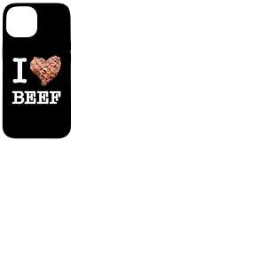 Amateurs de bœuf : "I Love Beef"_texte blanc Coque pour iPhone 15