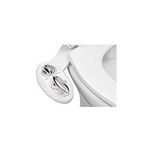 Luxe Bidet Neo 320 &ndash; Auto-nettoyage double Buse &ndash; m&eacute;canique non &eacute;lectrique Eau chaude et froide Bidet WC Attachment (Blanc et blanc).