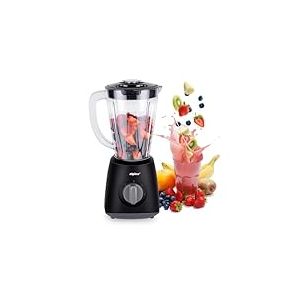 alpina Mixeur Blender 1.5L - Smoothie Mixer 400W - Machine a Smoothie avec Fonction Turbo et Pichet en Plastique - Lames en Acier Inoxydable - Noir