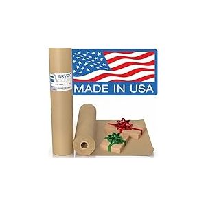 Rouleau de papier kraft marron, idéal pour emballage, déménagement, emballage cadeau, envoi, colis, art mural, artisanat, panneaux d'affichage, revêtement de sol, chemin de table, 45,7 cm x 30,5 m