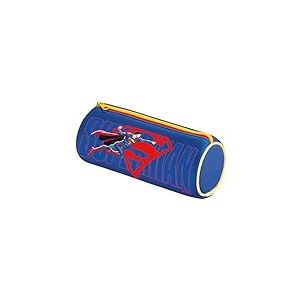 Maped - Trousse Ronde Superman - Trousse Scolaire en Néoprène, Tissu Doux Anti-Déchirures - 21 cm x 6 cm