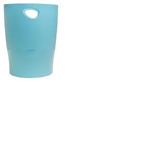 Exacompta - Réf. 45391D - Carton de 8 Corbeilles à Papier avec Poignées ECOBIN Pop N'Co - Grande Capacité 15 Litres - Dimensions 26,3 x 26,3 x 33,5 cm - pour Bureau ou Maison - Cyan