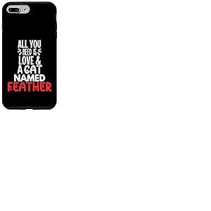 Design Plume avec nom de Chat – All You Need is Love! Coque pour iPhone 7 Plus/8 Plus