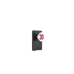 Numéro 30 style sportif universitaire en rouge, bleu, blanc PopSockets PopWallet pour MagSafe