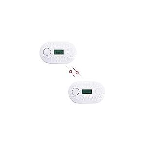 D&eacute;tecteur de Monoxyde de Carbone Interconnect&eacute; - D&eacute;tecteur de CO avec 10 Ans d'Autonomie - Alarme de CO - Alarme Maison - Id&eacute;al de Cuisine, Magasin, Bureau, Maison, Porte et Garage (Pack of 2)