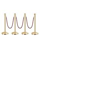 VEVOR Poteau de guidage, 4 pcs, barri&egrave;re de balisage pour contr&ocirc;le de foules, avec base creuse, 3 cordes velours rouge et poteaux dor&eacute;s en acier inoxydable, pour file d'attente en public, h&ocirc;tel, f&ecirc;te