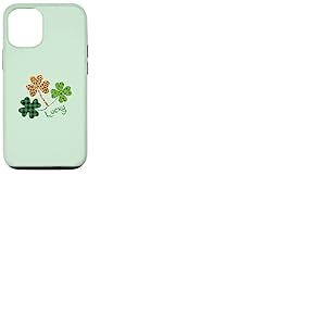 Motif tr&egrave;fle Irlandais l&eacute;opard Buffalo Plaid St Patrick Porte-Bonheur Coque pour iPhone 12/12 Pro