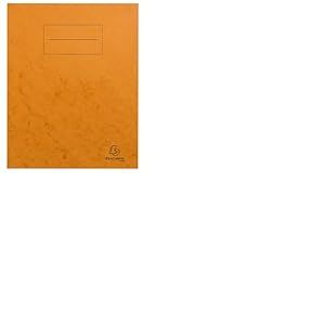 Exacompta - Réf. 32124E - Carton de 100 protège-cahiers 17x22 cm en carte lustrée véritable, avec champ d'inscription - Idéal pour l'école, collège, universités - Coloris orange