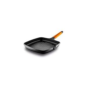FUNDIX F5-IG27 Grill &agrave; Induction Manche Orange 27 Cm, Aluminium, Noir