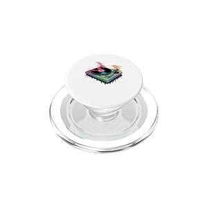 Glitch Art Platine Disque Vinyle Musique PopSockets PopGrip pour MagSafe