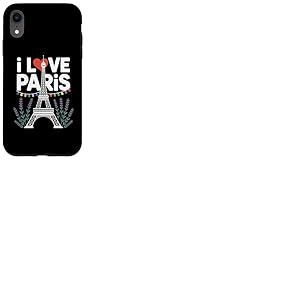 I Love Paris Tour Eiffel Vibes Lavande Coque pour iPhone XR