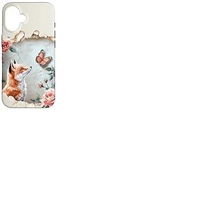 Renard Fleurs For&ecirc;t Animal Mignon Renard Coque pour iPhone 16