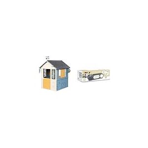 Smoby - Maison 4 Saisons - Cabane de Jardin Enfant - Activités Ludiques sur Le Thème de la Météo - 810731 & Sonnette Electronique - Accessoire de Maison Smoby - Plein Air - Dès 2 Ans - Gris - 810917