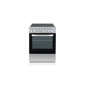 Svan Cuisinière Électrique, Vitrocéramique 4 Zones de Cuisson, Four 56 L, Inox, SKV4600X. Contrôle Manuel, 6 Programmes de Cuisson, Double Vitrage Porte, Classe Énergétique A