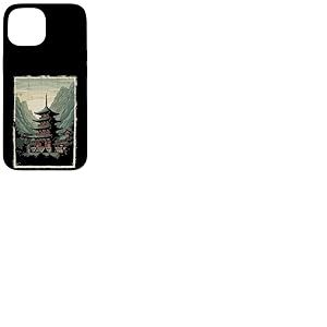 Pagode Japonaise Temple Montagne Ukiyo-e Art Hommes Femmes Enfants Coque pour iPhone 15
