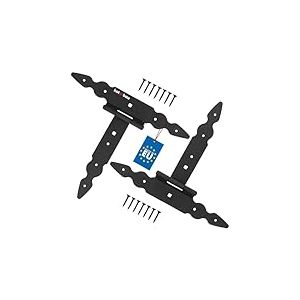 KOTARBAU® 2 x Charnière en T de 200 mm en Acier noir | Charniere Porte Lourde | Penture | Charniere Portail | Charnière Porte Lourde | Penture Volet Bois | Charnieres | Charniere Noir | Charnières