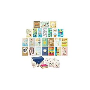 Hallmark All Occasion Lot de 24 cartes de vœux faites à la main avec organiseurs de cartes pour anniversaire, bébé, mariage, deuil, penser à vous, remerciement, vierges