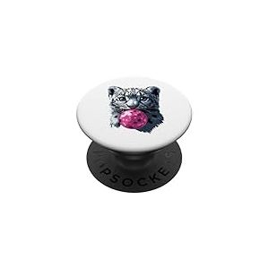 Léopard des neiges, animal léopard blanc, visage de léopard des neiges PopSockets PopGrip Adhésif