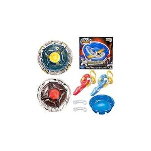 INFINITY NADO Toupies Battle Arena Set, Battle Tops avec 2 lanceurs magnétiques 2 toupies en métal, Jouet pour Enfants garçons Filles 5 6 7 8 9 10 11 12 Ans, Ares' Wings vs Fiery Dragon
