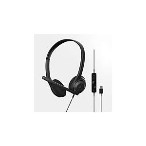 EPOS C1 Casque USB-A Filaire Professionnel - Micro Anti-Bruit, Audio Am&eacute;lior&eacute;, Confort on-Ear, Certifi&eacute; Chrome, Plug-and-Play, Compatible PC & Laptop, Id&eacute;al pour T&eacute;l&eacute;travail, Appels et Bureaux