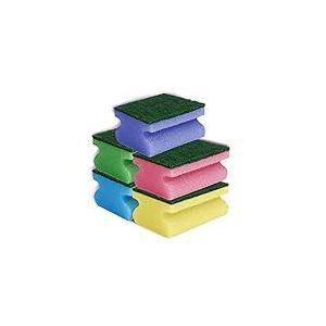 Lot de 5 &eacute;ponges, poign&eacute;e avec &eacute;ponge-&eacute;ponge, Color&eacute;