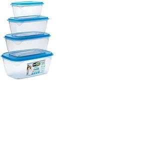 GIOSTYLE Set of 4 Rectangular containers (0.5 L + 1 L + 1.5 L + 2 L)