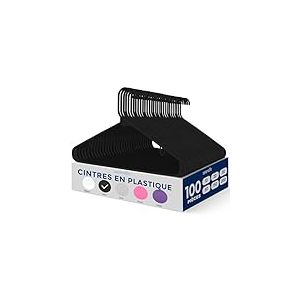 SereneLife Cintres - Cintres en Plastique - Antidérapants - Porte-Vêtement Fins et Gain de Place - pour Chemises, Pulls, Sweats, Vêtements Enfants et Robes - Ultra-Fins - Légers - Lot de 100 - Rose