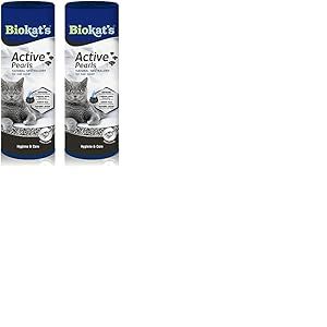 Biokat’s Active Pearls - Complément de litière au Charbon Actif, améliore la Fixation des odeurs et la capacité d’Absorption de la litière pour Chats - 1 boîte (1 à 700 ML) (Lot de 2)