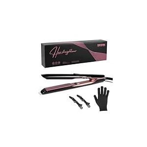 Lisseur Cheveux Carehabi 2-en-1 - Lisseur cheveux/boucleur avec Technologie ionique anti-frisottis, plaques en céramique avancées, chauffage rapide, 6 niveaux de température de 160°C à 260°C